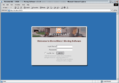 MoverworX login screen ::::: Call a MoverMAX Representative today for a free live demo! 1-800-473-1759